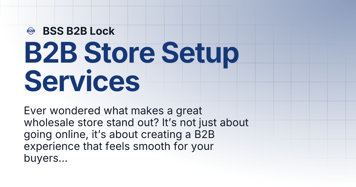 B2B Store Setup Services | BSS B2B Lock